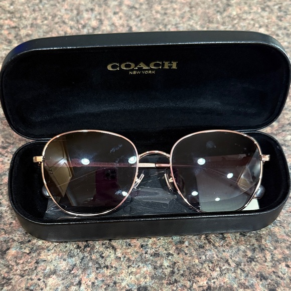 Coach Women's Gold and Black Sunglasses - Picture 1 of 1